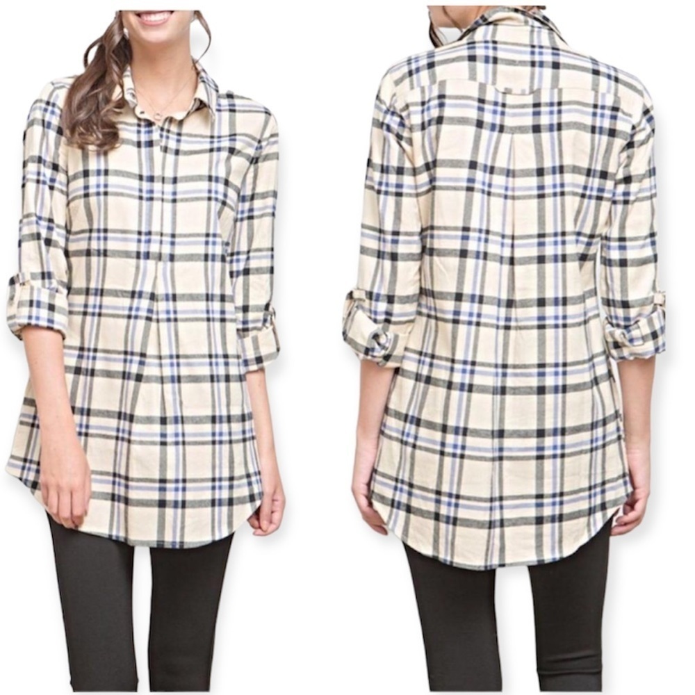 Tyler Boe Tina Popover Plaid Top